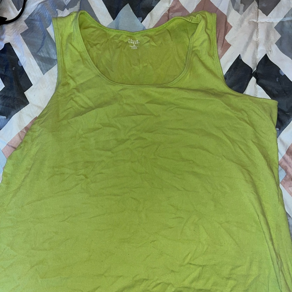 Falls Creek Green Tank Top Soft Lightweight Fabric